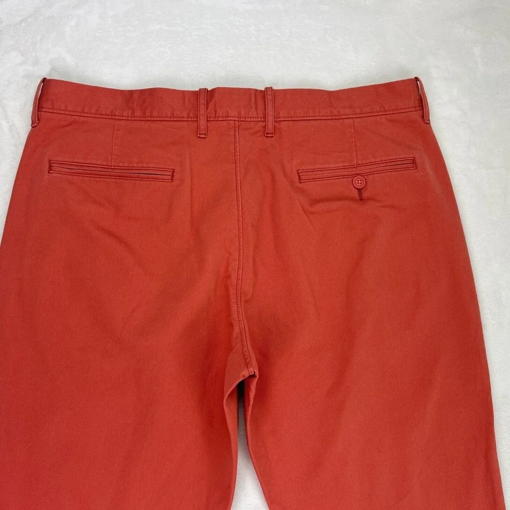 J.Crew NWT Mens 34 x 34 Broken In Chino Pants Coral Orange Tapered‎ Preppy